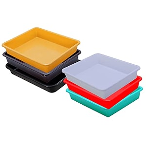wonder homeware exel small tray heavy quality set of 6 pcs 2 ltr blue yellow color white red green yellow brown black