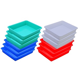 wonder homeware exel small tray heavy quality for homeampstorageorganization set of 12 pcs tray 2 ltr white red green blue