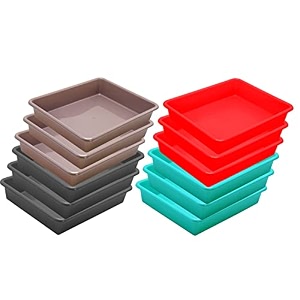 wonder homeware exel small tray heavy quality for homeampstorageorganization set of 12 pcs tray 2 ltr red green choco grey