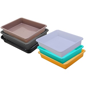 wonder homeware exel small tray heavy quality set of 6 pcs 2 ltr blue yellow color white green yellow choco grey black