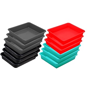 wonder homeware exel small tray heavy quality for homeampstorageorganization set of 12 pcs tray 2 ltr red green grey black