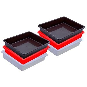 wonder homeware exel small tray heavy quality set of 6 pcs 2 ltr blue yellow color white red brown