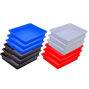 wonder homeware exel small tray heavy quality for homeampstorageorganization set of 12 pcs tray 2 ltr white red blue brown