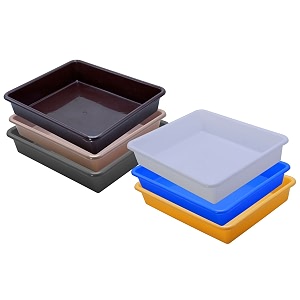 wonder homeware exel small tray heavy quality set of 6 pcs 2 ltr blue yellow color white blue yellow brown choco grey