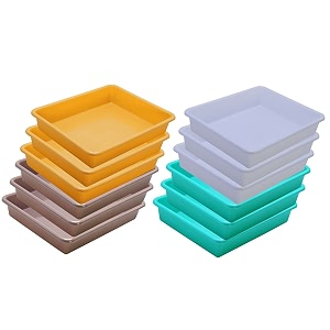 wonder homeware exel small tray heavy quality for homeampstorageorganization set of 12 pcs tray 2 ltr white green yellow choco