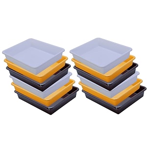 wonder homeware exel small tray heavy quality for homeampstorageorganization set of 12 pcs tray 2 ltr white yellow brown