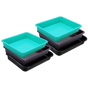 wonder homeware exel small tray heavy quality set of 6 pcs 2 ltr blue yellow color green brown black
