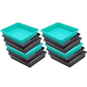 wonder homeware exel small tray heavy quality for homeampstorageorganization set of 12 pcs tray 2 ltr green brown grey