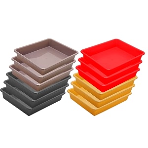 wonder homeware exel small tray heavy quality for homeampstorageorganization set of 12 pcs tray 2 ltr red yellow choco grey