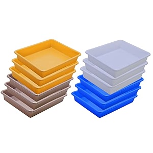wonder homeware exel small tray heavy quality for homeampstorageorganization set of 12 pcs tray 2 ltr white blue yellow choco