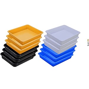 wonder homeware exel small tray heavy quality for homeampstorageorganization set of 12 pcs tray 2 ltr white blue yellow black