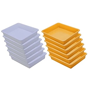 wonder homeware exel small tray heavy quality for homeampstorageorganization set of 12 pcs tray 2 ltr white yellow