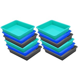 wonder homeware exel small tray heavy quality for homeampstorageorganization set of 12 pcs tray 2 ltr green blue grey