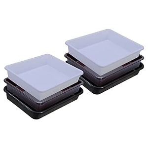 wonder homeware exel small tray heavy quality set of 6 pcs 2 ltr blue yellow color white brown black