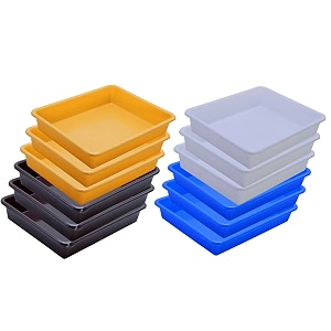 wonder homeware exel small tray heavy quality for homeampstorageorganization set of 12 pcs tray 2 ltr white blue yellow brown