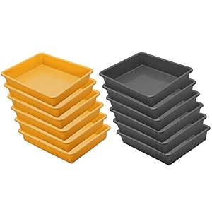 wonder homeware exel small tray heavy quality for homeampstorageorganization set of 12 pcs tray 2 ltr yellow grey