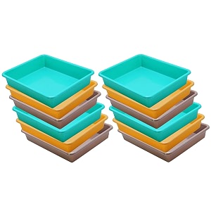 wonder homeware exel small tray heavy quality for homeampstorageorganization set of 12 pcs tray 2 ltr green yellow choco