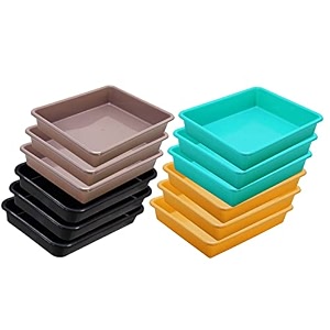 wonder homeware exel small tray heavy quality for homeampstorageorganization set of 12 pcs tray 2 ltr green yellow choco grey
