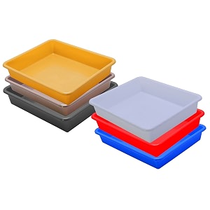 wonder homeware exel small tray heavy quality set of 6 pcs 2 ltr blue yellow color white red blue yellow choco grey