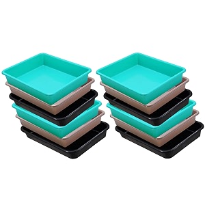 wonder homeware exel small tray heavy quality for homeampstorageorganization set of 12 pcs tray 2 ltr green choco black