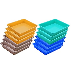 wonder homeware exel small tray heavy quality for homeampstorageorganization set of 12 pcs tray 2 ltr green blue yellow choco