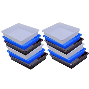 wonder homeware exel small tray heavy quality for homeampstorageorganization set of 12 pcs tray 2 ltr white blue brown