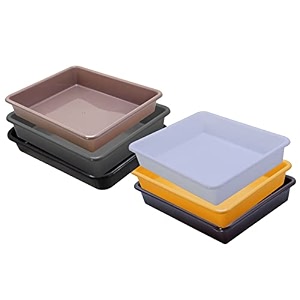 wonder homeware exel small tray heavy quality set of 6 pcs 2 ltr blue yellow color white yellow brown choco grey black
