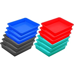 wonder homeware exel small tray heavy quality for homeampstorageorganization set of 12 pcs tray 2 ltr red green blue grey