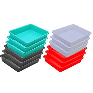 wonder homeware exel small tray heavy quality for homeampstorageorganization set of 12 pcs tray 2 ltr white red green grey