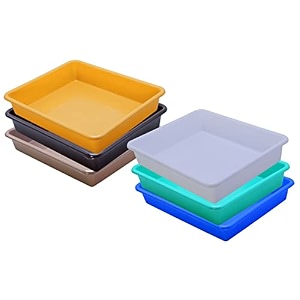 wonder homeware exel small tray heavy quality set of 6 pcs 2 ltr blue yellow color white green blue yellow brown choco