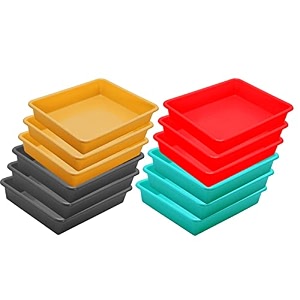 wonder homeware exel small tray heavy quality for homeampstorageorganization set of 12 pcs tray 2 ltr red green yellow grey