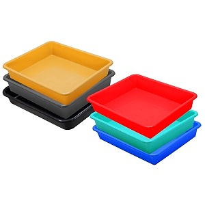 wonder homeware exel small tray heavy quality set of 6 pcs 2 ltr blue yellow color red green blue yellow grey black