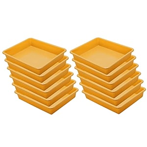 simply home exel smal plasticl tray heavy quality for homeampstorageorganization set of 12 pcs tray 2 ltr yellow