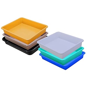 wonder homeware exel small tray heavy quality set of 6 pcs 2 ltr blue yellow color white green blue yellow choco black