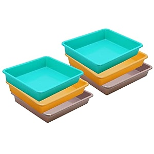 wonder homeware exel small tray heavy quality set of 6 pcs 2 ltr blue yellow color green yellow choco
