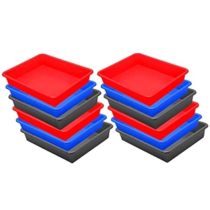 wonder homeware exel small tray heavy quality for homeampstorageorganization set of 12 pcs tray 2 ltr red blue grey