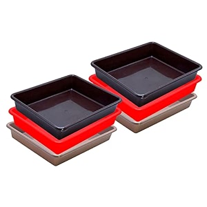 wonder homeware exel small tray heavy quality set of 6 pcs 2 ltr blue yellow color red brown choco