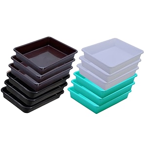 wonder homeware exel small tray heavy quality for homeampstorageorganization set of 12 pcs tray 2 ltr white green brown black