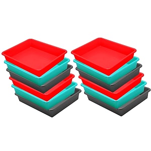wonder homeware exel small tray heavy quality for homeampstorageorganization set of 12 pcs tray 2 ltr red green grey
