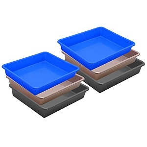 wonder homeware exel small tray heavy quality set of 6 pcs 2 ltr blue yellow color blue choco grey