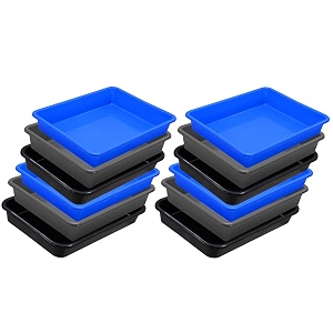 wonder homeware exel small tray heavy quality for homeampstorageorganization set of 12 pcs tray 2 ltr blue grey black