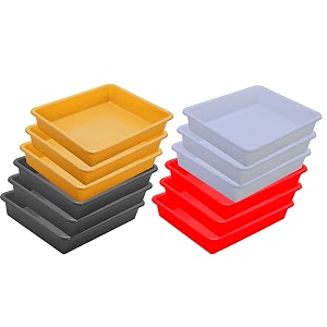 wonder homeware exel small tray heavy quality for homeampstorageorganization set of 12 pcs tray 2 ltr white red yellow grey