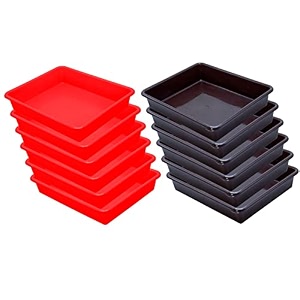 wonder homeware exel small tray heavy quality for homeampstorageorganization set of 12 pcs tray 2 ltr red brown