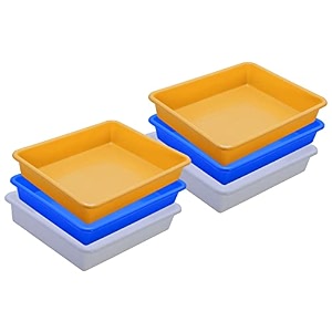 wonder homeware exel small tray heavy quality set of 6 pcs 2 ltr blue yellow color white blue yellow