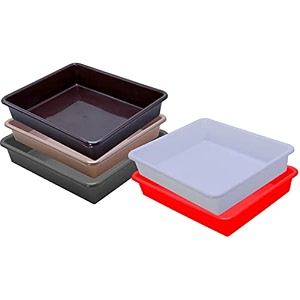 wonder homeware exel small tray heavy quality set of 6 pcs 2 ltr blue yellow color white red blue brown choco grey