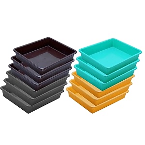 wonder homeware exel small tray heavy quality for homeampstorageorganization set of 12 pcs tray 2 ltr green yellow brown grey