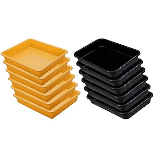 wonder homeware exel small tray heavy quality for homeampstorageorganization set of 12 pcs tray 2 ltr yellow black