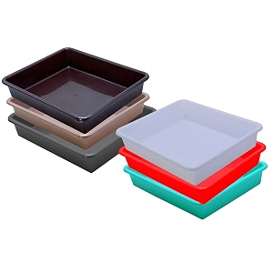 wonder homeware exel small tray heavy quality set of 6 pcs 2 ltr blue yellow color white red green brown choco grey
