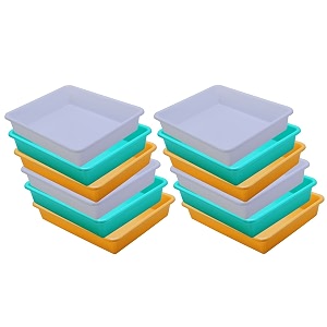 wonder homeware exel small tray heavy quality for homeampstorageorganization set of 12 pcs tray 2 ltr white green yellow