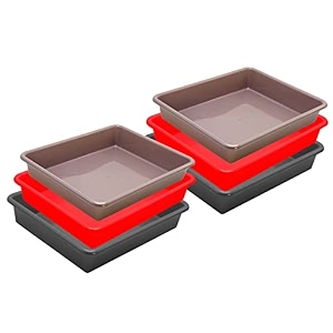 wonder homeware exel small tray heavy quality set of 6 pcs 2 ltr blue yellow color red choco grey